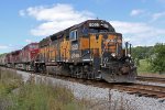 Bandit GP40 leads an EB potash train across Springdale Road